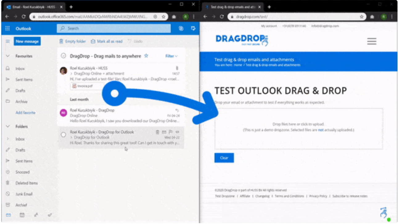 screenshot of DragDrop for Outlook